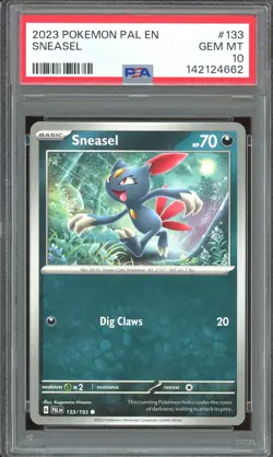 Pokemon TCG Scarlet & Violet Paldea Evolved #133 Sneasel PSA 10 - Image 1