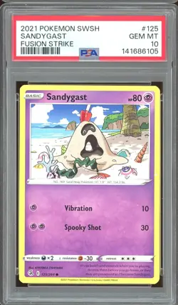 Pokemon TCG SWSH Fusion Strike #125 Sandygast PSA 10 Low Pop - Image 1