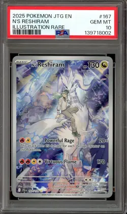 Pokemon TCG SV Journey Together #167 N's Reshiram Illustration Rare PSA 10 - Image 1