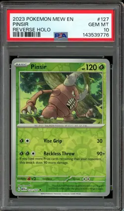 Pokemon TCG Scarlet & Violet 151 #127 Pinsir Reverse Holo PSA 10 Low Pop - Image 1