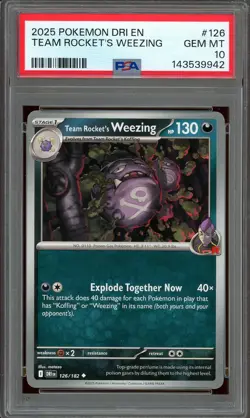 Pokemon Scarlet & Violet Destined Rivals #126 Team Rocket's Weezing PSA 10 - Image 1