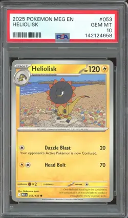 Pokemon TCG Mega Evolution Base Set #053 Heliolisk PSA 10 - Image 1