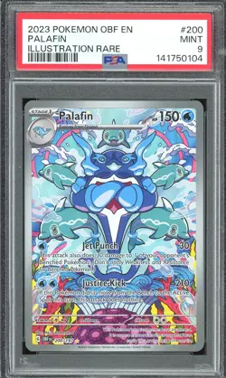 Pokemon TCG Scarlet Violet Obsidian Flames #200 Palafin Illustration Rare PSA 9 - Image 1