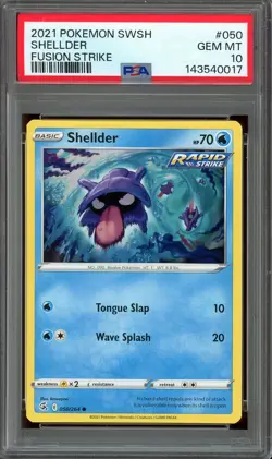 Pokemon Sword & Shield Fusion Strike #050 Shellder PSA 10 Gem Mint - Image 1