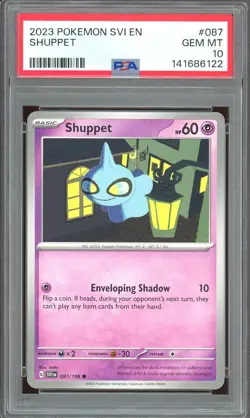 Pokemon TCG Scarlet & Violet Base Set #087 Shuppet PSA 10 Low Pop - Image 1