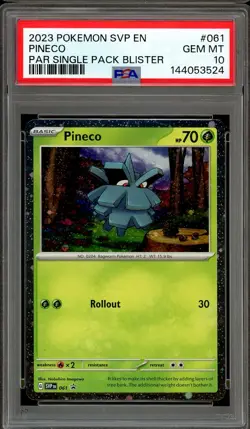 Pokemon TCG Scarlet Violet Paradox Rift Blister #061 Pineco Cosmos PSA 10 - Image 1