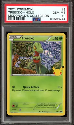 Pokemon TCG Sword Shield McDonald's Collection #3 Treecko Holo PSA 10 - Image 1