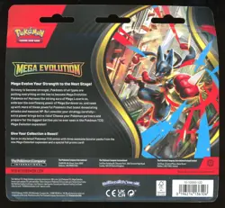 Pokemon Mega Evolution 3-Booster Pack Blister (Psyduck) Factory Sealed - Image 2