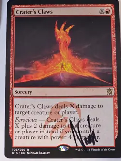 MTG -AUTOGRAPH - Crater's Claws - Noah Bradley - Khans of Tarkir - Image 1
