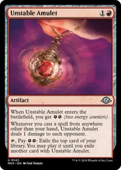 Unstable Amulet -Foil Light Play MTG Modern Horizons 3 - Image 1