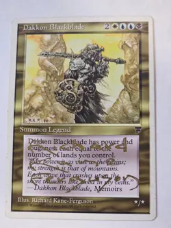 MTG -AUTOGRAPH - Dakkon Blackblade - Richard Ferguson - Chronicles - Image 1
