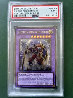 PSA 9 Elemental Hero Neos Knight EXVC-EN093 1st Edition Ultimate Rare - Image 1