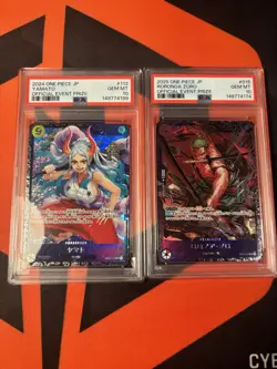 PSA 10 Zoro Flagship & Yamato Flagship Japanese One Piece Prize Cards - Image 1