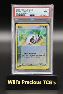 PSA 9 Aron 50/109 EX Ruby & Sapphire 2003 Reverse Holo Pokemon Card E Series - Image 1