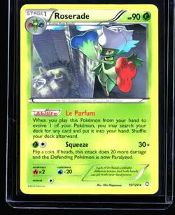 2012 Black & White - Dragons Exalted Roserade #15 GLC Non Holo Rare Pokemon Card - Image 1