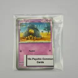 Psychic Type Pokemon TCG Card Bundle 10x Common Cards (No Duplicates) - Image 1