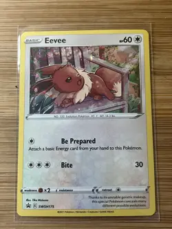 Pokemon TCG Eevee SWSH175 Holo Common HP60 Moderately Played Card English - Image 1