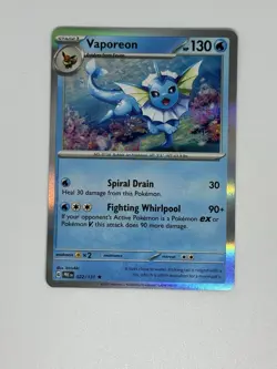 Pokemon TCG Vaporeon Holo Prismatic Card 022/131 Evolution NM/M Condition - Image 1