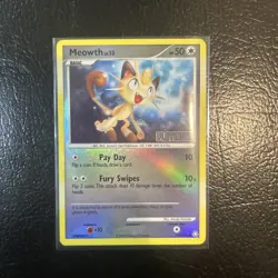 Pokemon Meowth Platinum Reverse Holo Promo 106/146 Basic 50 HP TCG Card - Image 1