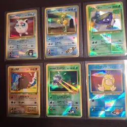 Pokemon Holo Prism Japanese Vending Sticker Cards Lot of 6 Cards - Image 1