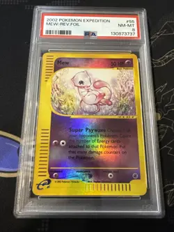 Pokemon EXPEDITION MEW #19 REVERSE HOLO FOIL CARD PSA 8 NM-MT - Image 1
