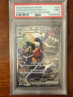 Pokemon TCG PSA 9 Cynthia's Garchomp EX Card 232/182 - Image 1
