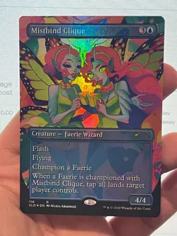 1X FOIL Mistbind Clique BORDERLESS NM MTG Magic Secret Lair Faerie Rad EDH - Image 1