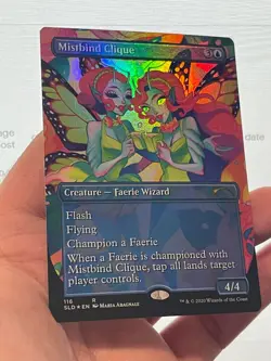 1X FOIL Mistbind Clique BORDERLESS NM MTG Magic Secret Lair Faerie Rad EDH - Image 3