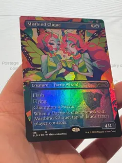 1X FOIL Mistbind Clique BORDERLESS NM MTG Magic Secret Lair Faerie Rad EDH - Image 4