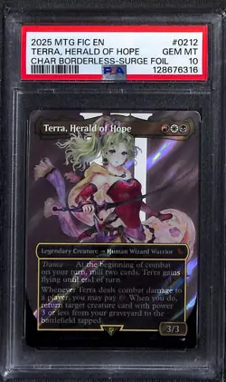 MTG Terra, Herald of Hope Borderless Surge Foil PSA 10 - Image 1