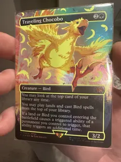 Traveling Chocobo (Borderless) (Neon Ink Yellow) Final Fantasy Foil #M551a - Image 1