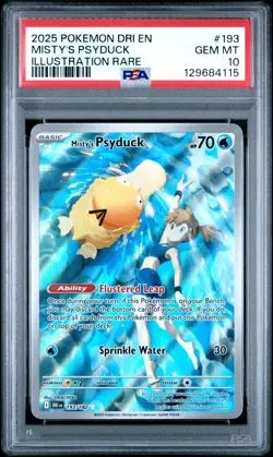 PSA 10 Misty's Psyduck Illustration Rare 193/182 Pokemon Destined Rivals - Image 1