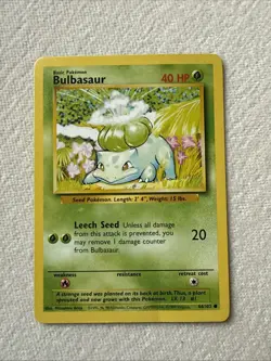 Bulbasaur 44/102 - Common 1999 English Base Set Pokemon Card - Image 1