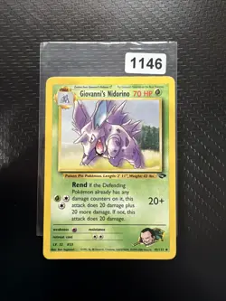 Pokemon Card Gym Challenge Giovanni's Nidorino 45/132 WOTC Rare - Image 1