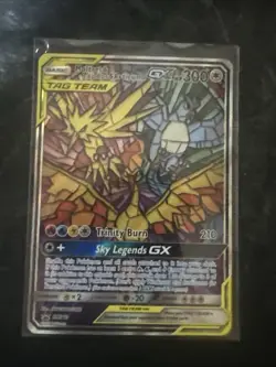 Moltres Zapdos Articuno GX SM210 Stained Glass Promo Tag Team Pokemon TCG - Image 1