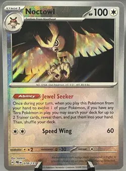 Noctowl 078/131 Prismatic Evolutions Master Ball Pattern Rare Pokemon TCG NM - Image 1