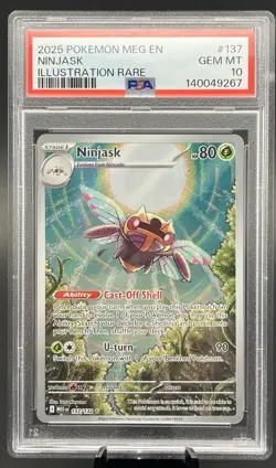 Ninjask 137/132 Mega Evolution Illustration Rare PSA 10 Gem Mint Pokemon TCG - Image 1