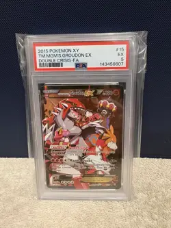 2015 POKEMON XY DOUBLE CRISIS #15 FULL ART/TEAM MAGMA'S GROUDON EX PSA 5 - Image 1