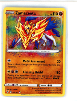 Pokemon Vivid Voltage Zamazenta 102/185 Amazing Rare Holo NM - Image 1