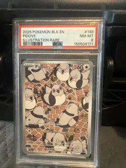 2025 POKEMON BLK EN-BLACK BOLT 148 PIDOVE ILLUSTRATION RARE - NM/MINT - PSA 8 - Image 1