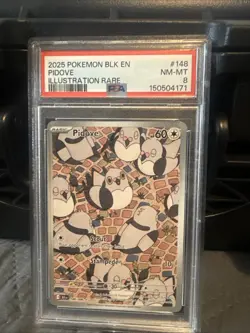2025 POKEMON BLK EN-BLACK BOLT 148 PIDOVE ILLUSTRATION RARE - NM/MINT - PSA 8 - Image 2