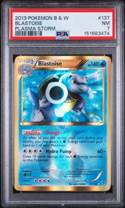 PSA 7 Blastoise 137/135 Black & White Plasma Storm Shiny Secret Rare Pokemon - Image 1