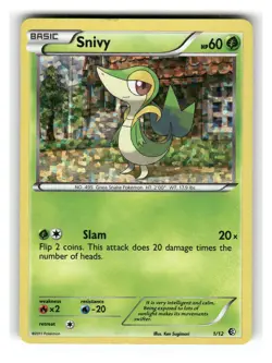 Snivy 001/012 Holo Promo McDonald's Promos 2011 Pokemon Holo Moderately Played - Image 1