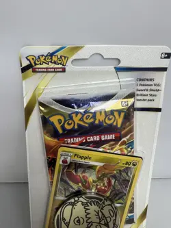 2-Pokemon TCG Sword & Shield Brilliant Stars Booster Pack W/ Promo Coin Flapple - Image 2