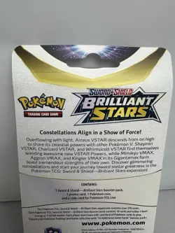 2-Pokemon TCG Sword & Shield Brilliant Stars Booster Pack W/ Promo Coin Flapple - Image 4