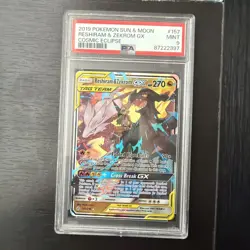 Pokemon 2019 Cosmic Eclipse Reshiram & Zekrom GX TAG TEAM Holo PSA 9 #157 - Image 1