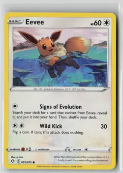 Eevee 052/072 Common Shining Fates Pokemon NM - Image 1