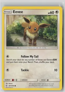 Eevee 167/236 Common Cosmic Eclipse Pokemon NM - Image 1