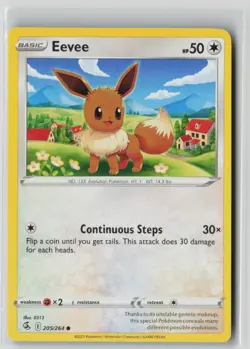 Eevee 205/264 Common Fusion Strike Pokemon NM - Image 1