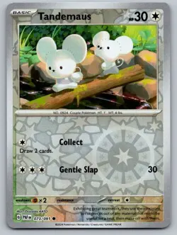 Tandemaus 073/091 Common Paldean Fates Pokemon Reverse Holo Near Mint - Image 1